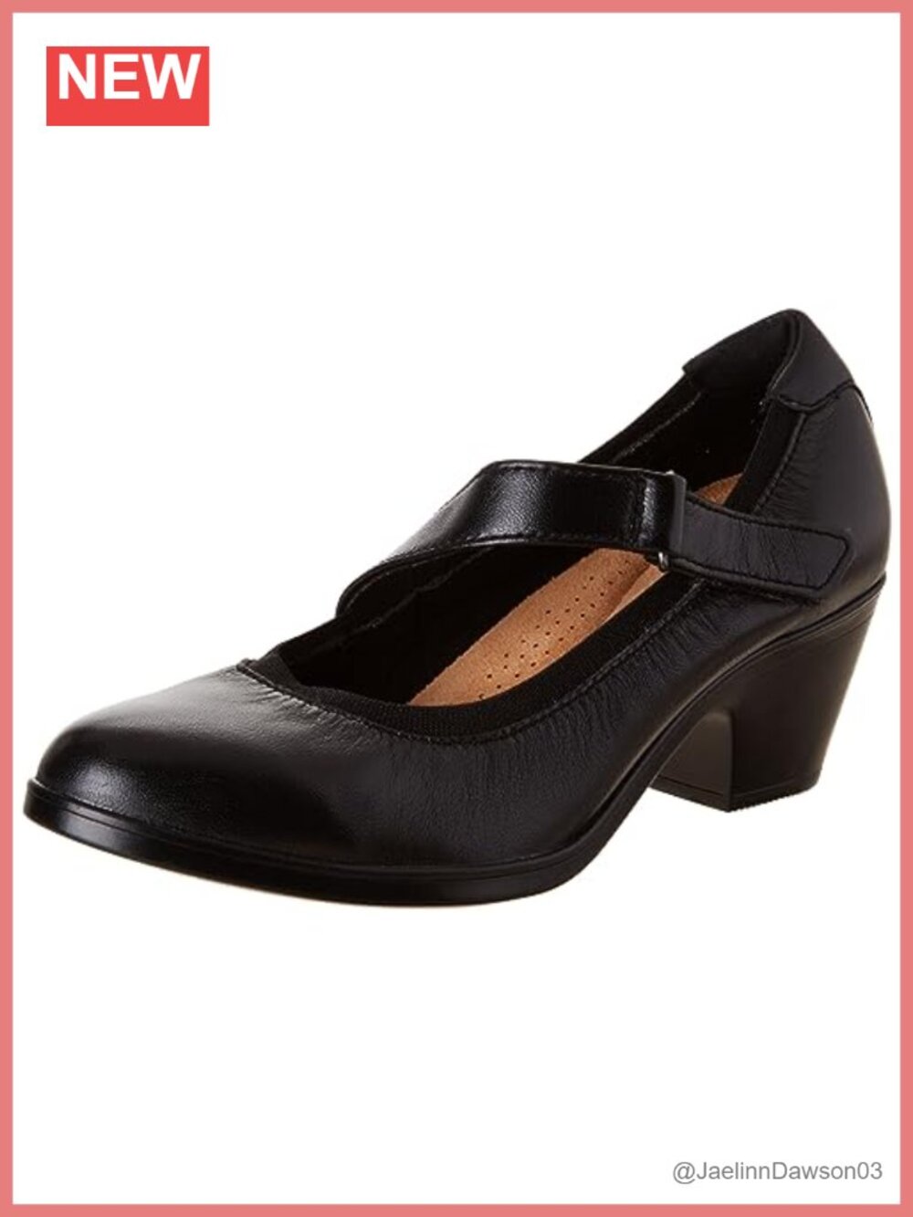 Clarks Women's Emily 2 Mabel Pumps Heels Mary Jane Block Heel Faux Leather